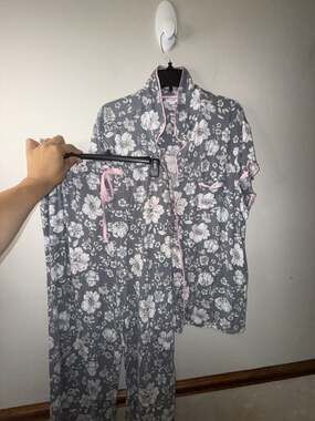 Layla Women's Floral Print Short Sleeve Notch Collar Pajama Set, Size XXL